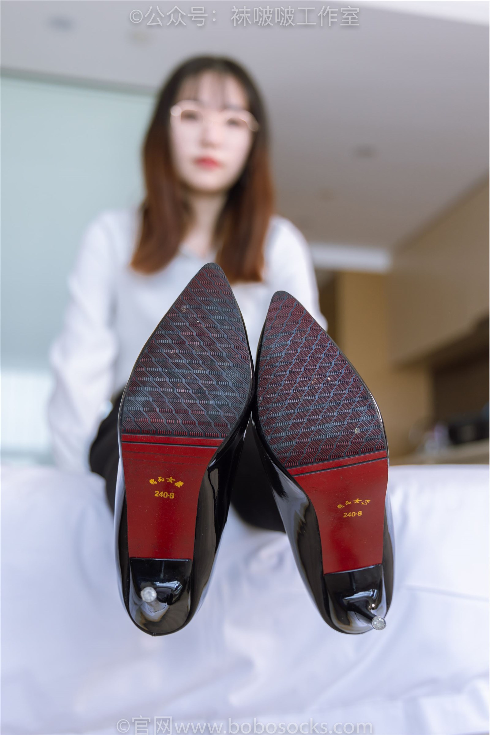 NO.090 Sweet Pea - high heels, thick black silk(46)